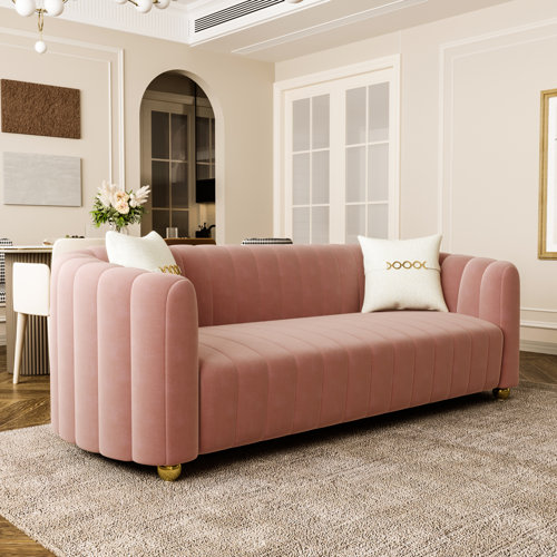 Everly Quinn 83.46'' Velvet Sofa Wayfair